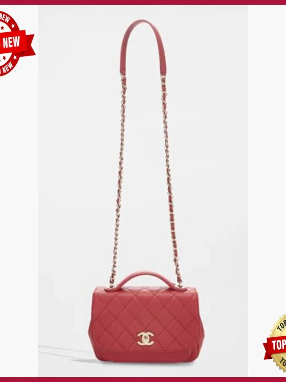 Quilted Caviar Flap Bag with Chain Strap, Pre-Owned Luxury Satchel - Picture 6 of 6